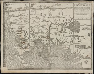Kartet over New England Fra: William Hubbards The Present State of New-England, 1677 av John Foster