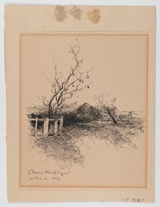 Landscape, N.Y., 20. desember 1894 (penn og blekk på papir montert på papp)