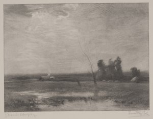 Lowlands Afternoon, trykk laget av Timothy Cole (1852-1931)