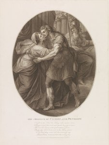 Møtet mellom Ulysses og Penelope, gravert av Francesco Bartolozzi