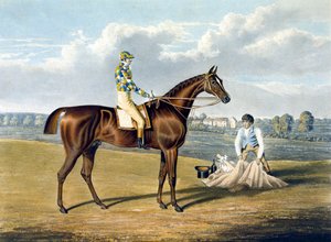 'Barfoot', vinner av St Leger, gravert av Thomas Sutherland (1785-1838)