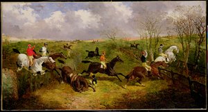 A Steeplechase (olje på lerret)