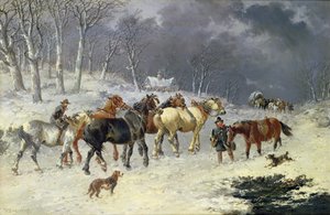 Hester i snøen