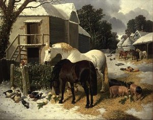 Gårdstunet om vinteren av John Frederick Herring Jnr