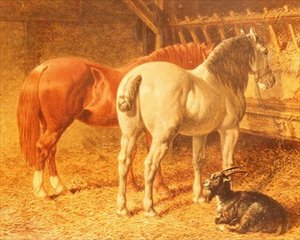 Hester og en geit i en stall av John Frederick Herring Senior
