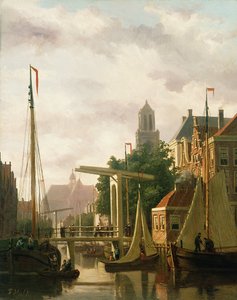 En kanal i Amsterdam av John Frederick Hulk