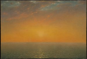 Solnedgang over havet av John Frederick Kensett