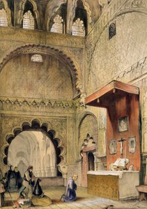 Cordoba: Munk ber ved et kristent alter i moskeen, fra 