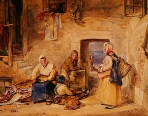 Newhaven Fisherwomen, Edinburgh, ca. 1831-32 (akvarell på papir) av John Frederick Lewis