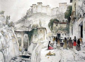 En del av Alhambra fra Alameda del Darro, fra 