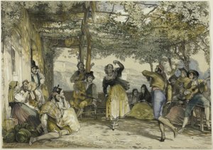 Spanske bønder som danser Bolero av John Frederick Lewis