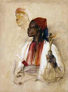 Study for the Pipe Bearer, ca. 1856 (akvarell på papir) av John Frederick Lewis