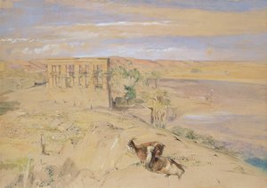 Hypaethral Temple i Philae, 1850 (wc) av John Frederick Lewis