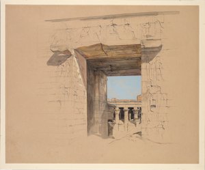 The Temple of Edfu: The Door of the Pylon av John Frederick Lewis