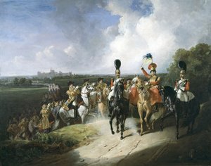 Bandet fra det andre regimentet av Life Guards forlater Windsor, 1830