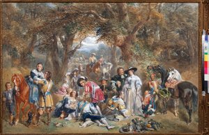 Country Fete in the Time of Charles II (1630-1685) - av John Frederick Tayler (1802-1889)