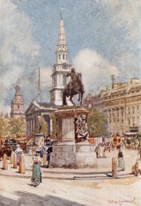 Charing Cross, med statue av Charles I og St. Martin-in-the-Fields av John Fulleylove