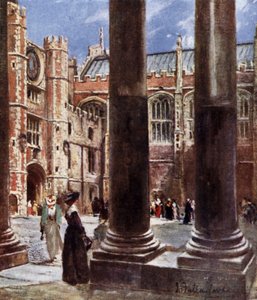 Clock Court, Hampton Court Palace, Richmond upon Thames, London (farge litho) av John Fulleylove