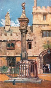 Corpus Christi College (fargelitografi) av John Fulleylove
