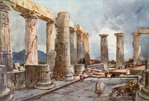 Interiør av Apollo-tempelet ved Bassae i Arcadia av John Fulleylove