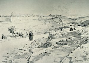 Jerusalem, med veien fra Betania, 1902. av John Fulleylove