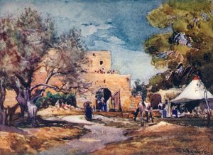 Middelalderbygning utenfor Jerusalems nordmur, 1902. av John Fulleylove