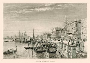Riva dei Schiavoni, Venezia (litho) av John Fulleylove