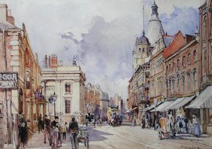 Gatescene (akvarell på papir) av John Fulleylove