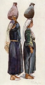 Studier av syriske bondekvinner (farge litho) av John Fulleylove