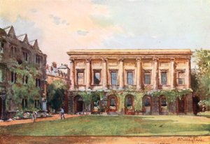 Biblioteket, Oriel College (fargelitografi)