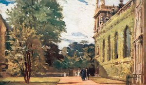 Trinity College (fargelitografi) av John Fulleylove