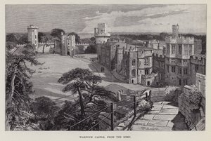 Warwick Castle, fra Keep (litho) av John Fulleylove