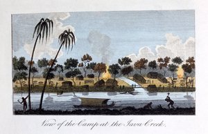 Utsikt over leiren ved Java Creek, 1813