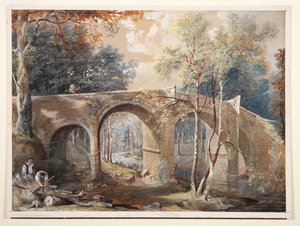 Woodcutters ved Fingle Bridge, Dartmoor av John Gendall