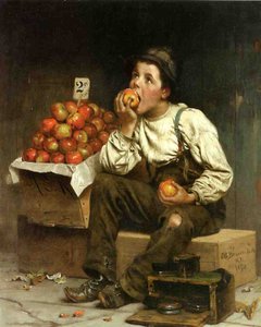 En gutt som spiser epler, 1878