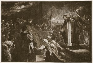 Kardinal Wolsey ved Leicester Abbey, illustrasjon fra 