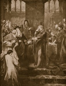 Kong Richard II gir fra seg kronen til sin fetter Bolingbroke, illustrasjon fra 