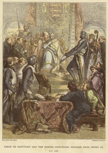 Simon de Montfort og baronene krever reformer fra Henry III, 1258 e.Kr av John Gilbert