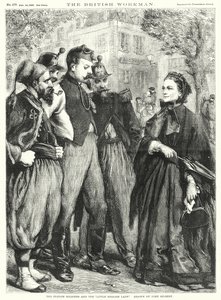 De franske soldatene og "Little English Lady" (gravering) av John Gilbert