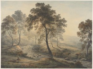 Tidlig morgen nær Loch Katrine i Trossachs, Skottland av John Glover