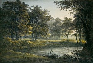 Kveld (akvarell på papir) av John Glover