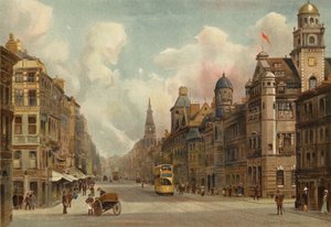 Liverpool: Dale Street, ser østover (farge litho) av John Glynn