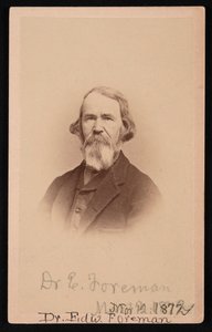 Portrett av Dr. Edward R. Foreman 1808-1885, 12. mars 1872. av John Goldin