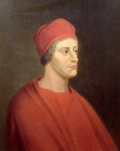 Portrett av skuespilleren Henry Harris som Wolsey fra William Shakespeares Henry VIII, 1662