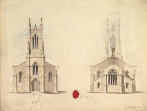 Design for den foreslåtte kirken i Middlesborough, 1837