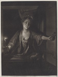Jente med et stearinlys av John Greenwood after Nicolaas Verkolje
