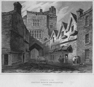 Inngang til Castle Garth Newcastle, Northumberland, 1814 av John Greig