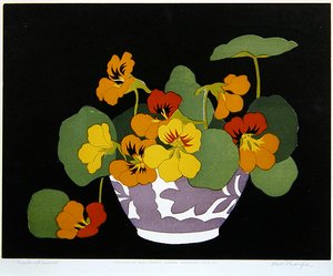 Nasturtiums (tresnitttrykk) av John Hall Thorpe