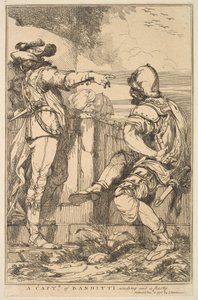 En kaptein på Banditti sender ut et parti fra femten etsninger dedikert til ..., 8. desember 1778. av John Hamilton Mortimer