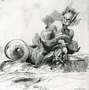 Illustrasjon av et sjømonster, 1700-tallet